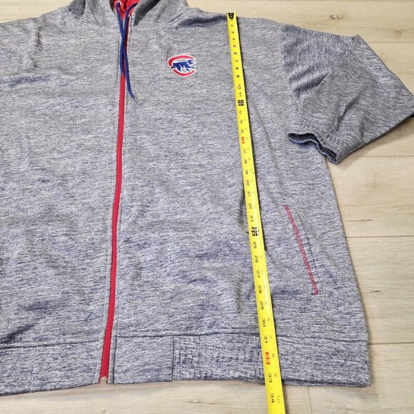 Vtg Unisex Majestic Baseball Zip Up Hooded Jacket Heather Blue/Grey Size 5XL - Picture 3 of 8